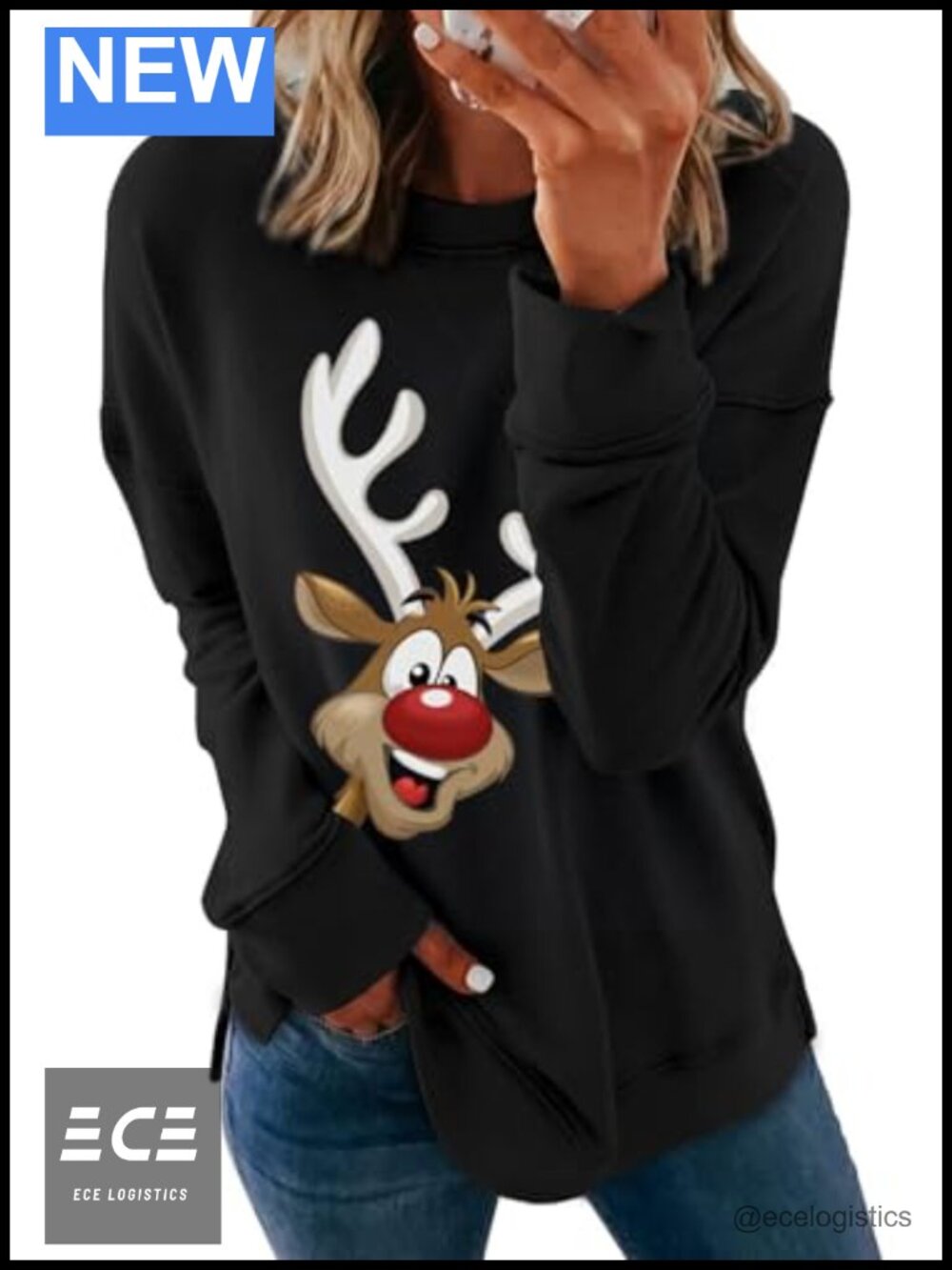 Dokotoo Women's Long Sleeve Pullover Sweatshirt Crew Neck Loose Fit